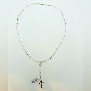 .925 Sterling silver Rosary necklace 18”